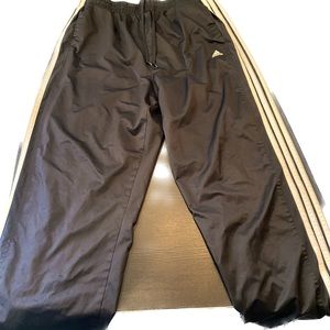 Vintage Adidas Three Stripe Track Pants Black White Size XL 2006 Open Leg 🔥